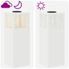 vidaXL Luz Solar LED de Caminho 2 pcs Branco A&ccedil;o Laminado a Frio