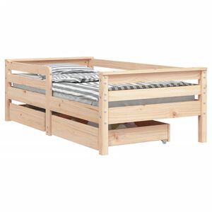 vidaXL Estrutura de cama infantil c/ gavetas 70x140 cm pinho maci&ccedil;o