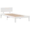 vidaXL Cama com estante sem colch&atilde;o 75x190 cm pinho maci&ccedil;o branco