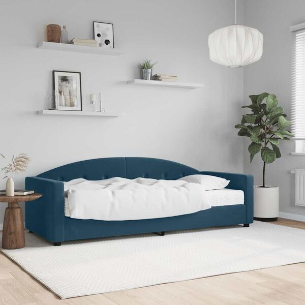 vidaXL Sof&aacute;-cama com colch&atilde;o 80x200 cm veludo azul