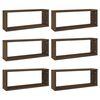 vidaXL Prateleiras cubo parede 6 pcs deriv. madeira carvalho castanho