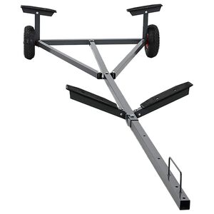 vidaXL Reboque para barco Prateado 302 x 107 x 42 cm A&ccedil;o