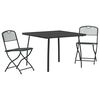 vidaXL Conjunto de M&oacute;veis para Exterior 3 pcs Antracite Ferro e A&ccedil;o
