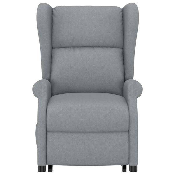 vidaXL Poltrona elevat&oacute;ria tecido cinzento-claro