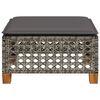 vidaXL Banco de jardim com almofadão 63,5x56x32 cm vime PE cinzento