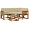 vidaXL Conjunto de Sof&aacute;s para Exterior 5 pcs Natural e Bege
