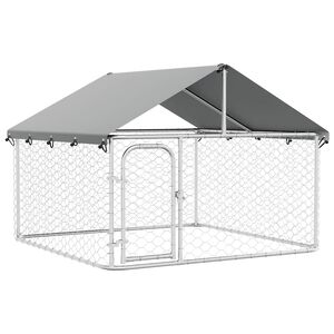 vidaXL Canil de exterior com telhado 200x200x150 cm