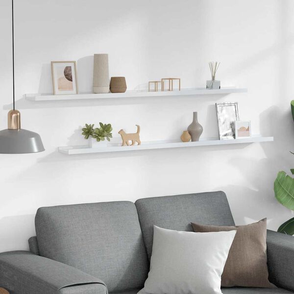 vidaXL Prateleiras de parede 2 pcs 115x9x3 cm branco