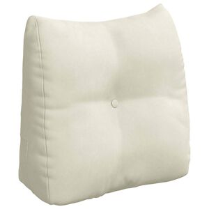 vidaXL Travesseiro para Costas Creme 45 x 24 x 50 cm Veludo