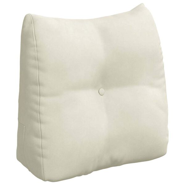 vidaXL Travesseiro para Costas Creme 45 x 24 x 50 cm Veludo