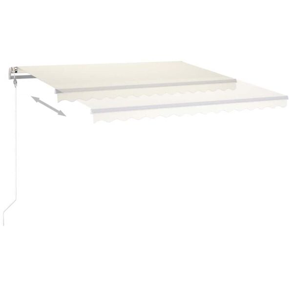 vidaXL Toldo autom&aacute;tico com LED e sensor de vento 450x300 cm cor creme