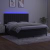 vidaXL Cama box spring c/ colch&atilde;o/LED 180x200 cm veludo preto