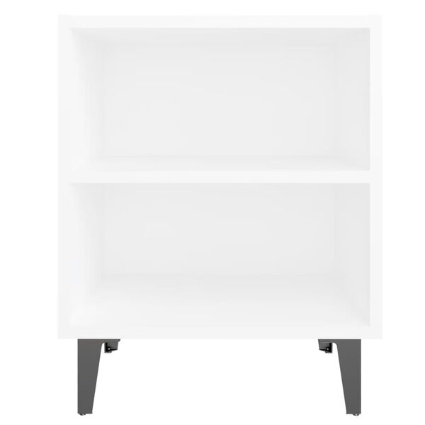 vidaXL Mesa de cabeceira com pernas em metal 40x30x50 cm branco