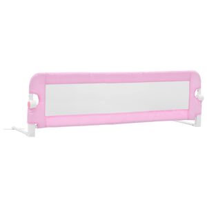 vidaXL Barra de seguran&ccedil;a p/ cama infantil 120x42cm poli&eacute;ster rosa