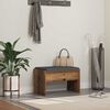 vidaXL Banco de Hall com almofada Madeira antiga 63 x 38 x 40 cm