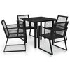 vidaXL 5 pcs conjunto de jantar para jardim vime de PVC preto