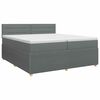 vidaXL Cama box spring com colch&atilde;o Cinzento-Escuro 200 x 200 cm Tecido