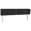 vidaXL Cabeceira cama abas couro artificial 183x23x78/88 cm preto
