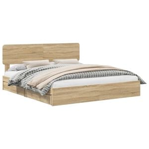 vidaXL Cama com Armazenamento com gaveta Carvalho Sonoma 180 x 200 cm