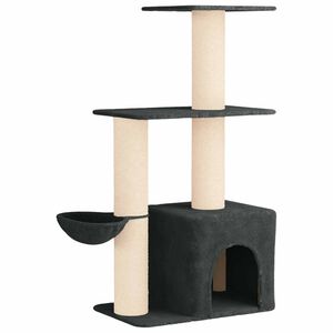 vidaXL &Aacute;rvore para gatos com postes de sisal Cinzento-Escuro 133 cm