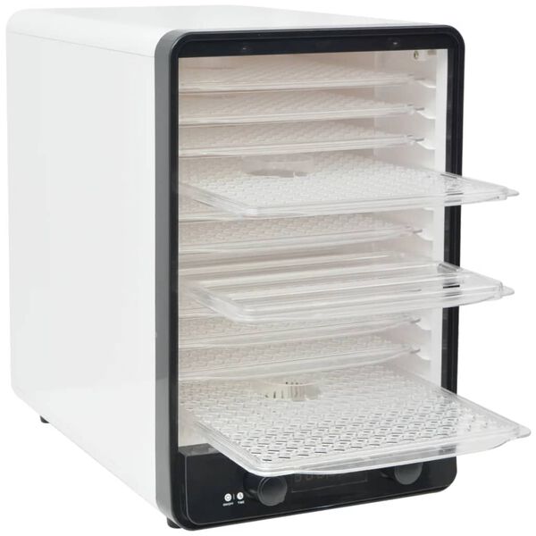 vidaXL Desidratador de alimentos com 10 bandejas, 550W, branco