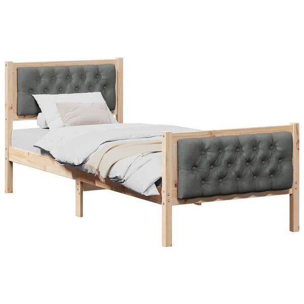 vidaXL Estrutura da Cama com cabeceira Cinza Escuro 80 x 200 cm