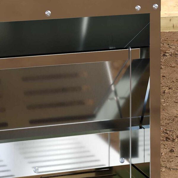 vidaXL Comedouro de Pedal para Frango Prateado 33 x 42 x 40 cm