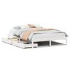 vidaXL Cama sem colch&atilde;o 135x190 cm madeira de pinho maci&ccedil;a branco