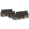 vidaXL Conjunto de Sof&aacute; de Jardim 7 unid. Cinza e Cinza Escuro vime PE
