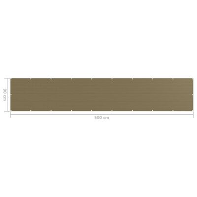 vidaXL Tela de varanda 90x500 cm PEAD cor cinzento-acastanhado