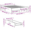 vidaXL Estrutura de cama c/ gavetas derivados madeira cinza sonoma