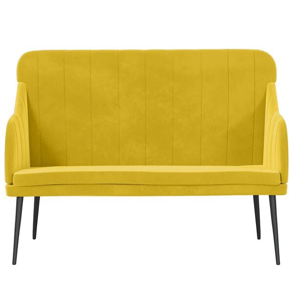vidaXL Banco 110x76x80 cm veludo amarelo