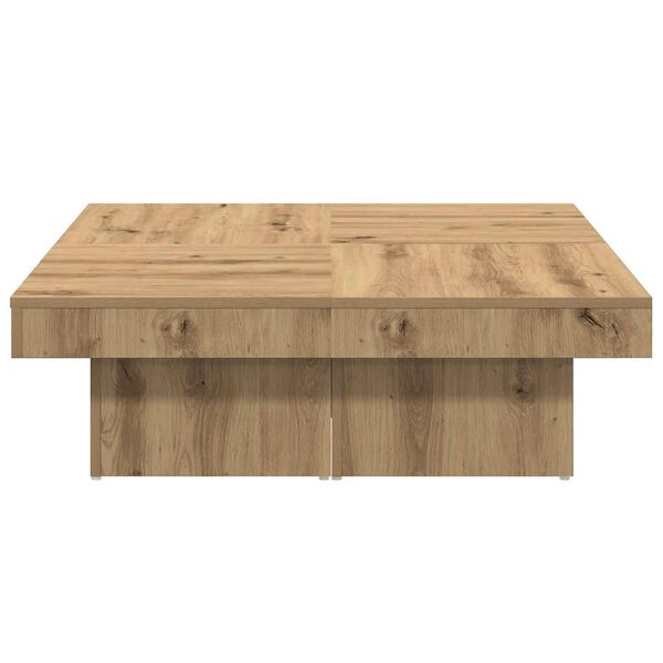 vidaXL Mesa de centro 90x90x28 cm derivados madeira carvalho castanho