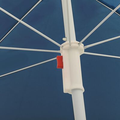vidaXL Guarda-sol de exterior com poste de aço 180 cm azul