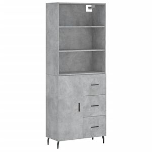 vidaXL Arm&aacute;rio alto 69,5x34x180 cm derivados de madeira cinza cimento