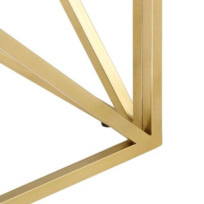 vidaXL Mesa de centro aço inoxidável e vidro temperado dourado