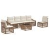 vidaXL Conjunto de Sof&aacute; de Jardim 7 pcs Bege vime PE