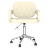 vidaXL Cadeira de jantar girat&oacute;ria couro artificial cor creme