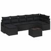 vidaXL Conjunto de Sof&aacute;s 8 unid. Preto vime PE