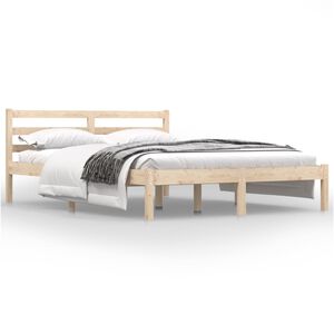 vidaXL Estrutura de cama pequena casal 120x190 cm pinho maci&ccedil;o