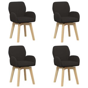 vidaXL Cadeiras de Jantar Girat&oacute;rias 4 unid. Boucl&eacute; Preto
