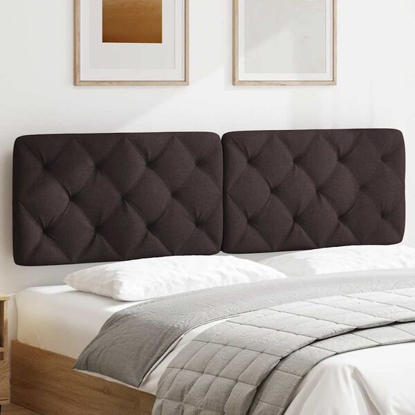 vidaXL Almofad&atilde;o de cabeceira 180 cm tecido castanho-escuro