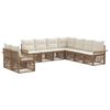 vidaXL Conjunto de Sof&aacute; de Jardim 9 unid. Bege vime PE