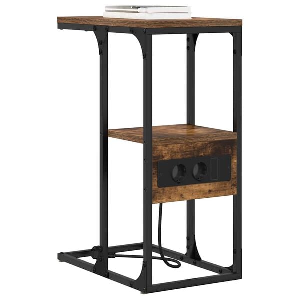 vidaXL Arm&aacute;rio de Cabeceira Carvalho fumado 41.5 x 26 x 60.5 cm