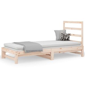 vidaXL Estrutura sof&aacute;-cama de puxar 2x(90x190) cm pinho maci&ccedil;o