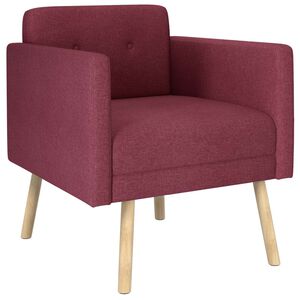 vidaXL Poltrona Vinho Vermelho Tecido