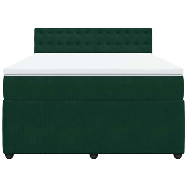 vidaXL Cama com molas/colch&atilde;o 160x200 cm veludo verde-escuro