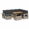 vidaXL 8 pcs conjunto sof&aacute;s de jardim c/ almofad&otilde;es vime PE cinzento