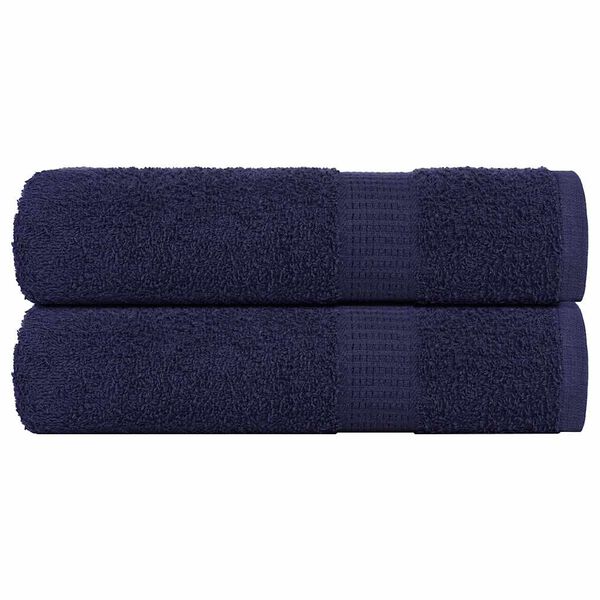 vidaXL Toalhas m&atilde;os FROGN 2 pcs 50x100 cm 360 g/m&sup2; azul marinho