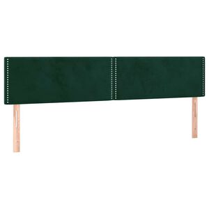 vidaXL Cabeceira de cama 2 pcs veludo 100x5x78/88 cm verde-escuro
